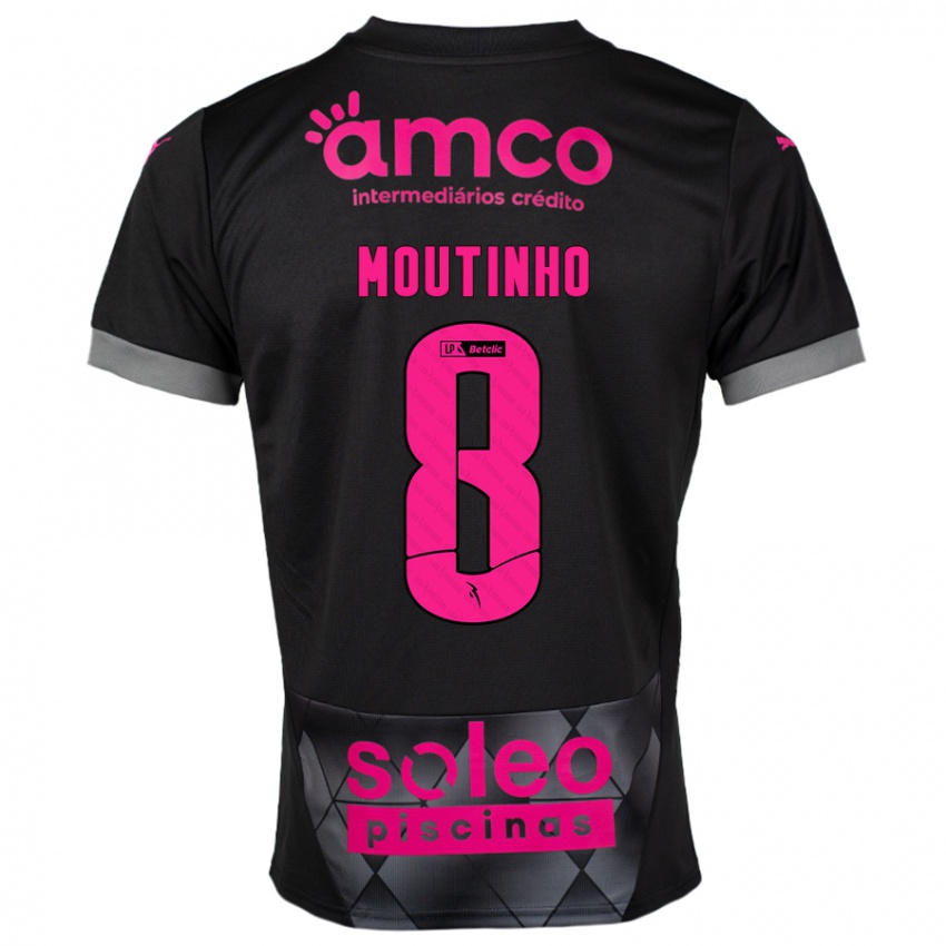 Niño Camiseta João Moutinho #8 Negro Rosa 2ª Equipación 2024/25 La Camisa Chile