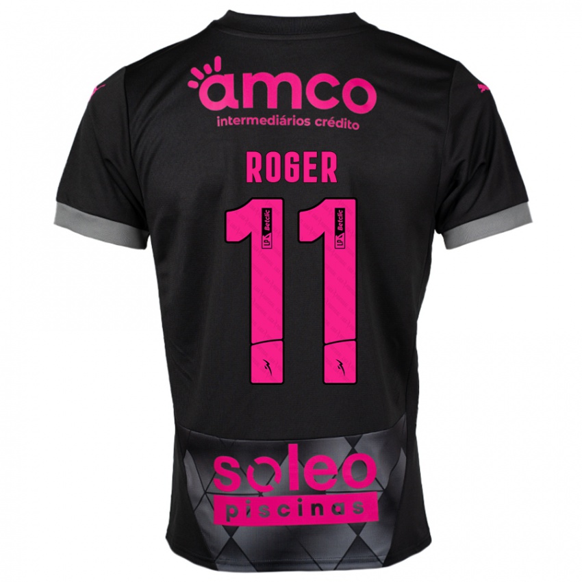 Niño Camiseta Roger #11 Negro Rosa 2ª Equipación 2024/25 La Camisa Chile