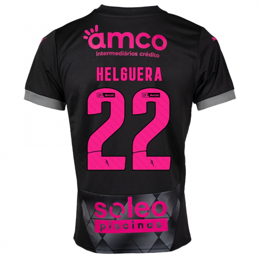 Niño Camiseta Thiago Helguera #22 Negro Rosa 2ª Equipación 2024/25 La Camisa Chile