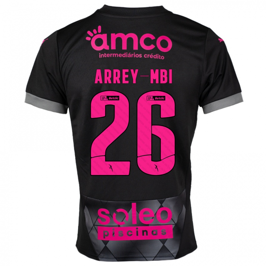 Niño Camiseta Bright Arrey-Mbi #26 Negro Rosa 2ª Equipación 2024/25 La Camisa Chile