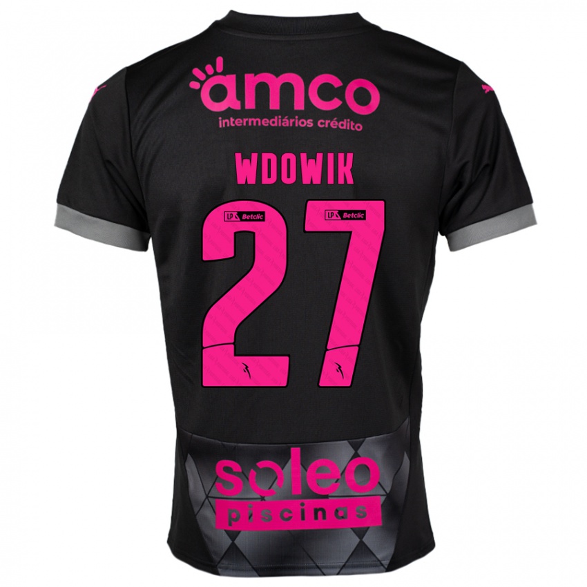 Niño Camiseta Bartlomiej Wdowik #27 Negro Rosa 2ª Equipación 2024/25 La Camisa Chile