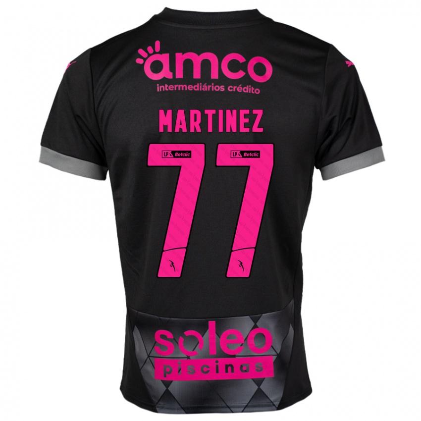 Niño Camiseta Gabri Martínez #77 Negro Rosa 2ª Equipación 2024/25 La Camisa Chile