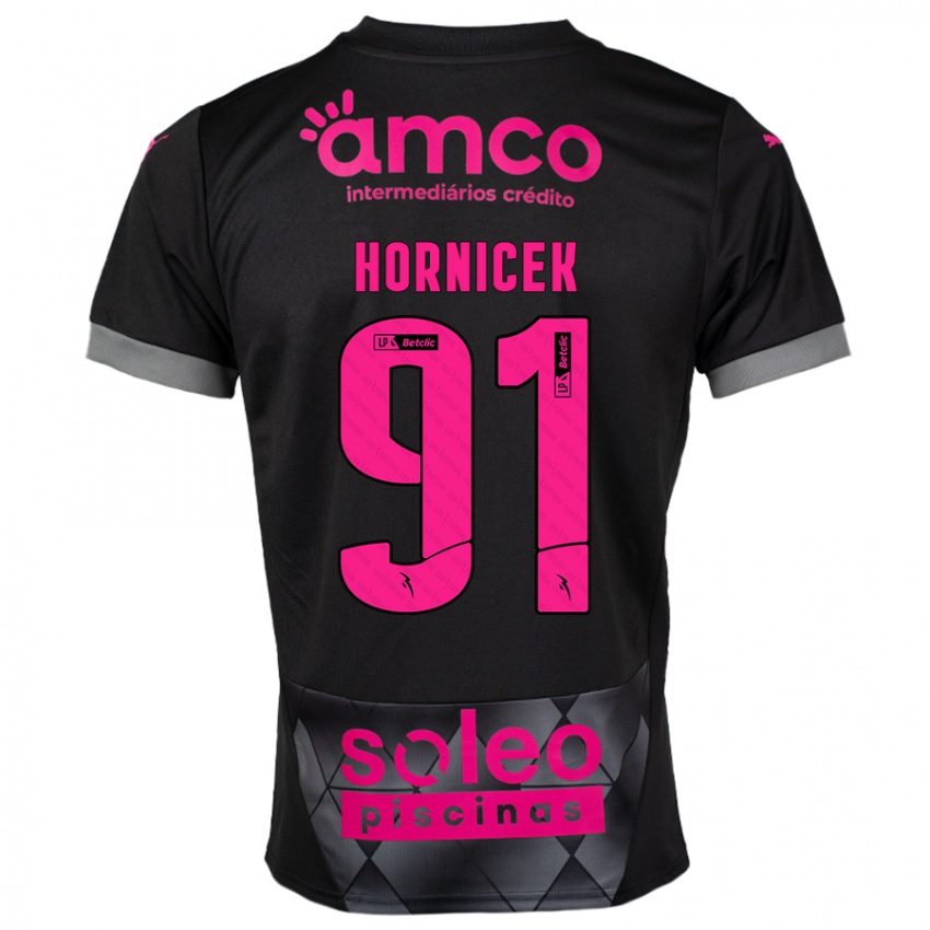 Niño Camiseta Lukas Hornicek #91 Negro Rosa 2ª Equipación 2024/25 La Camisa Chile