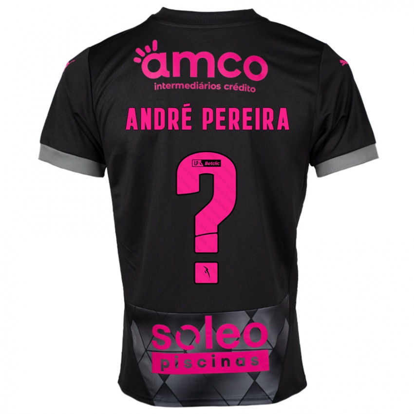 Niño Camiseta João André Pereira #0 Negro Rosa 2ª Equipación 2024/25 La Camisa Chile