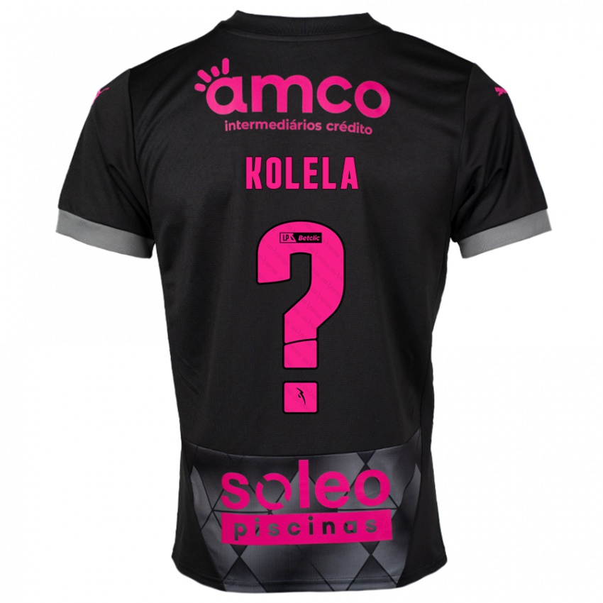 Niño Camiseta Kyllian Kolela #0 Negro Rosa 2ª Equipación 2024/25 La Camisa Chile