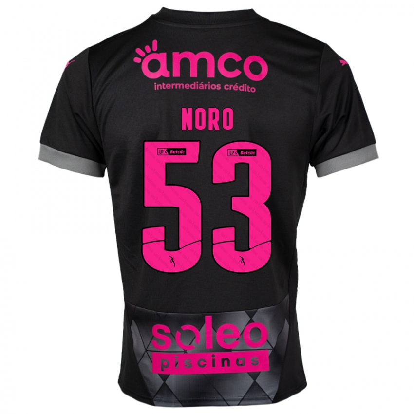 Niño Camiseta Jonatás Noro #53 Negro Rosa 2ª Equipación 2024/25 La Camisa Chile