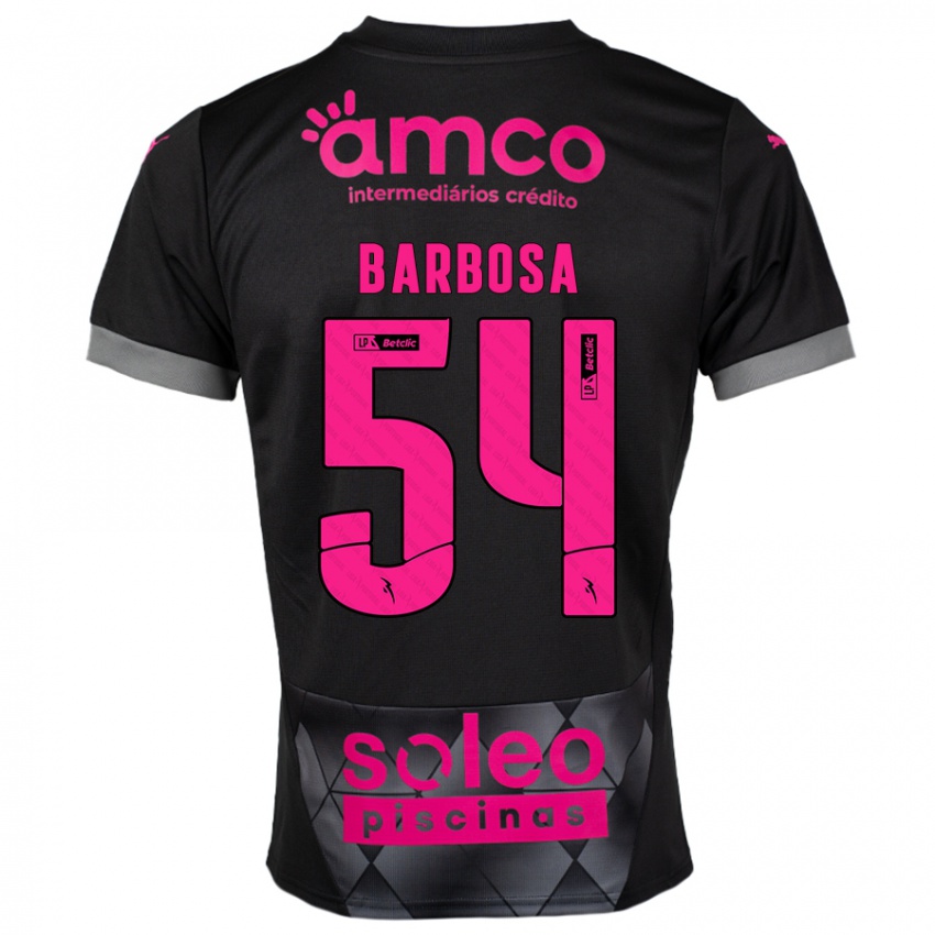 Niño Camiseta Guilherme Barbosa #54 Negro Rosa 2ª Equipación 2024/25 La Camisa Chile