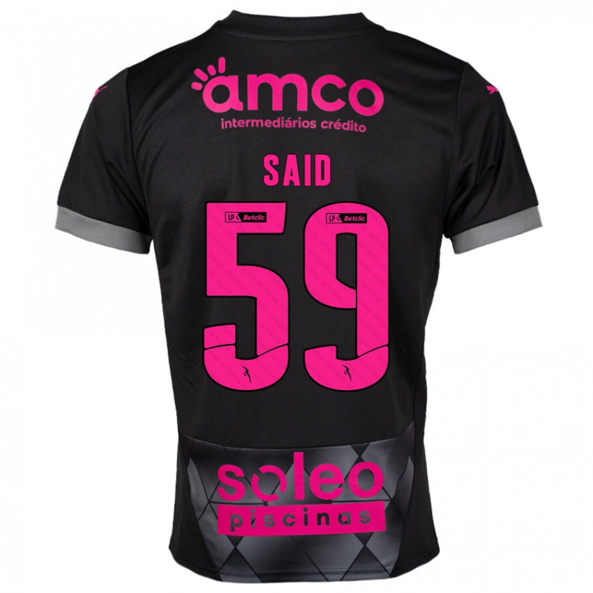 Niño Camiseta Yan Said #59 Negro Rosa 2ª Equipación 2024/25 La Camisa Chile