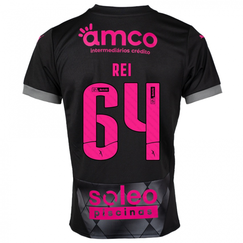 Niño Camiseta Ricardo Rei #64 Negro Rosa 2ª Equipación 2024/25 La Camisa Chile