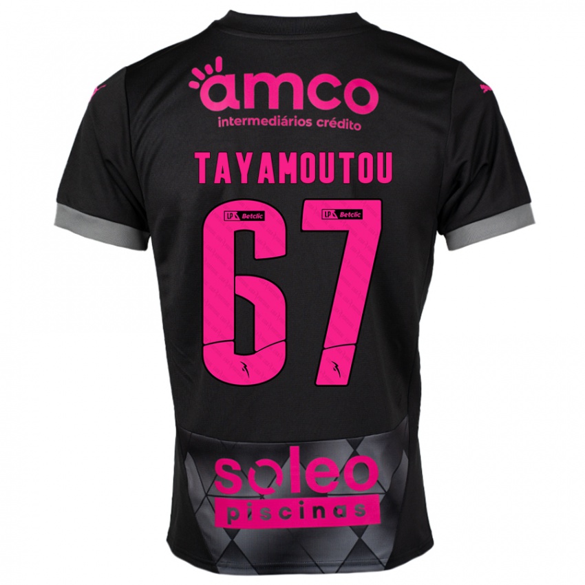 Niño Camiseta Enzo Tayamoutou #67 Negro Rosa 2ª Equipación 2024/25 La Camisa Chile