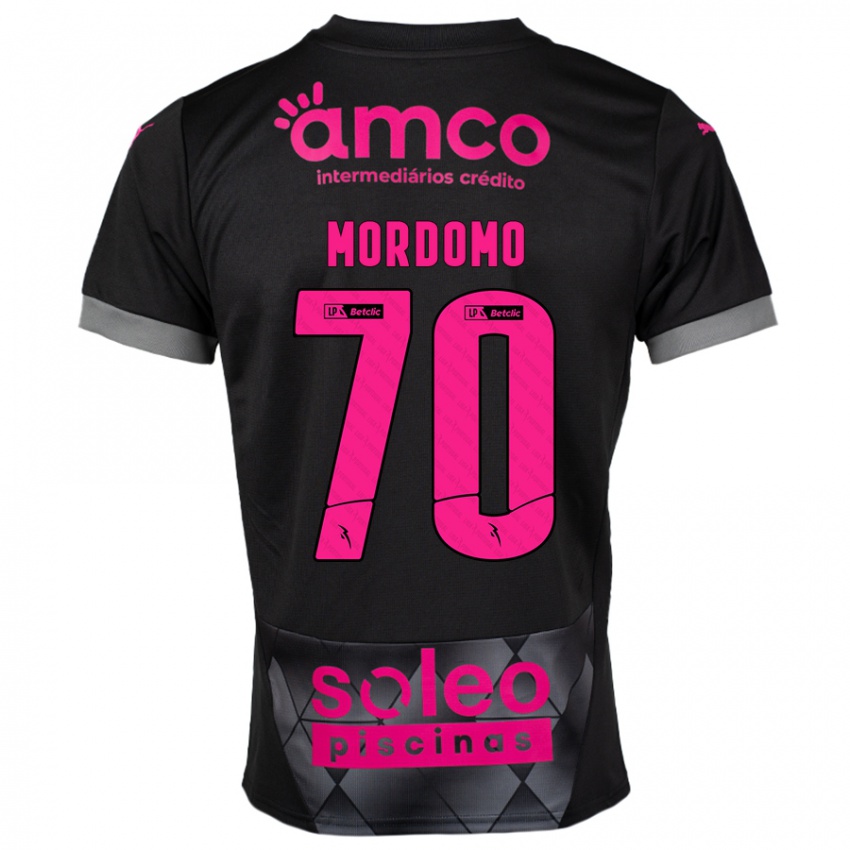 Niño Camiseta Mordomo #70 Negro Rosa 2ª Equipación 2024/25 La Camisa Chile