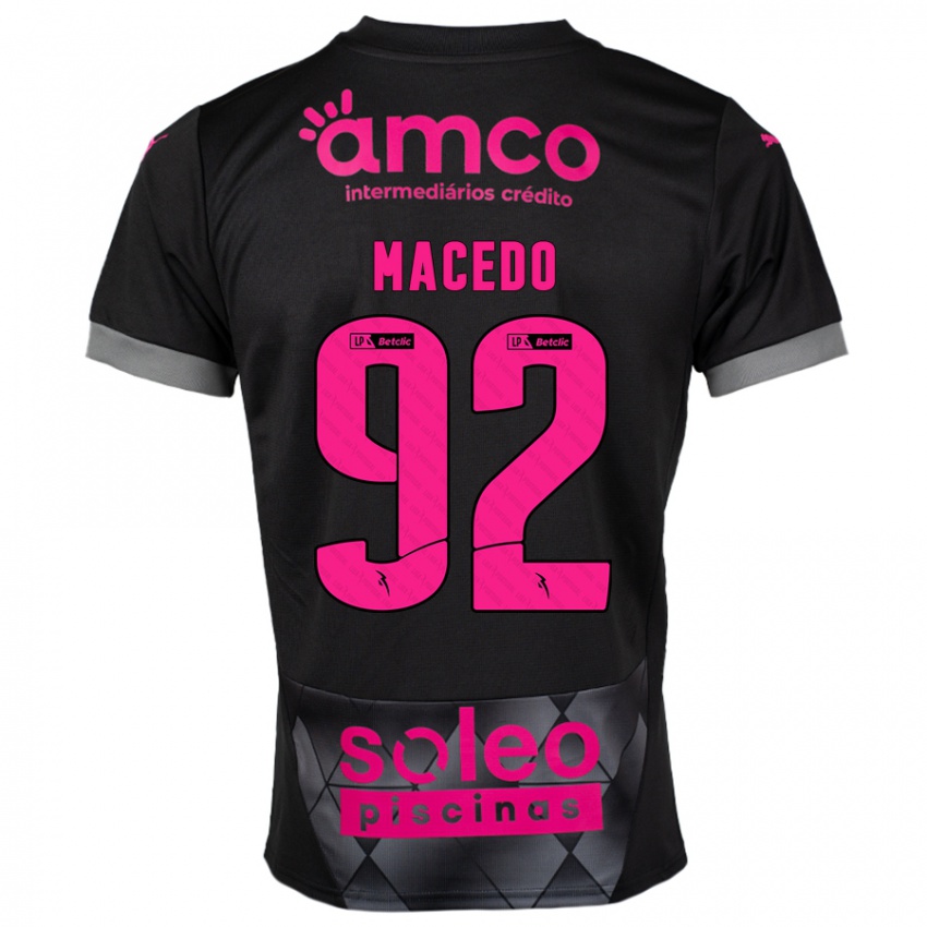 Niño Camiseta Rodrigo Macedo #92 Negro Rosa 2ª Equipación 2024/25 La Camisa Chile