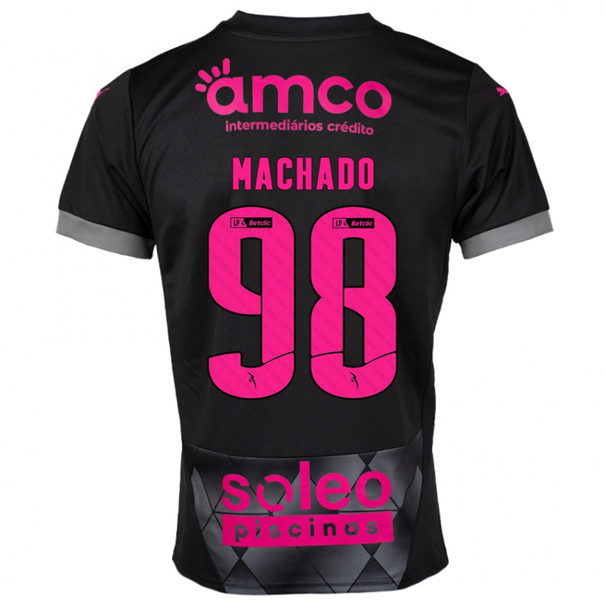 Niño Camiseta Gonçalo Machado #98 Negro Rosa 2ª Equipación 2024/25 La Camisa Chile