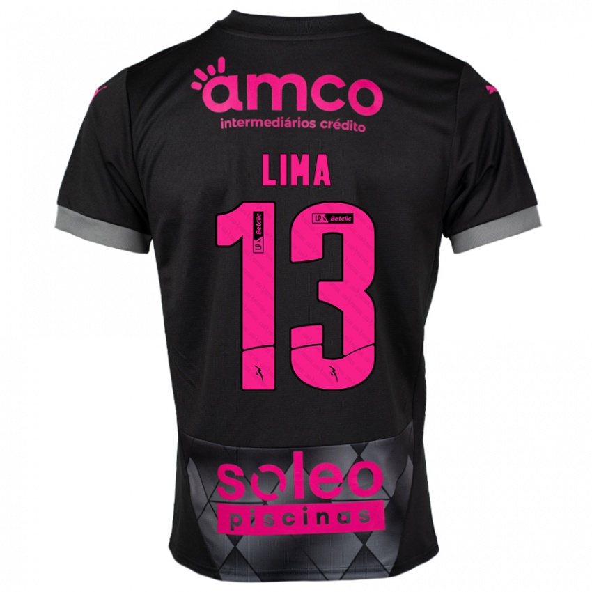 Niño Camiseta Aline Lima #13 Negro Rosa 2ª Equipación 2024/25 La Camisa Chile