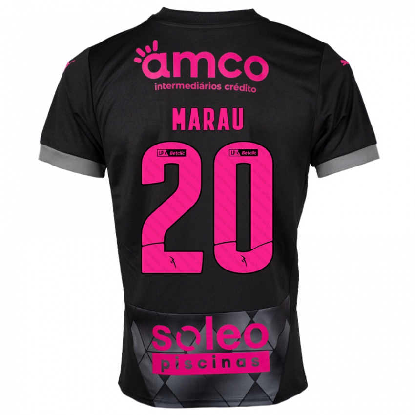 Niño Camiseta Madalena Marau #20 Negro Rosa 2ª Equipación 2024/25 La Camisa Chile