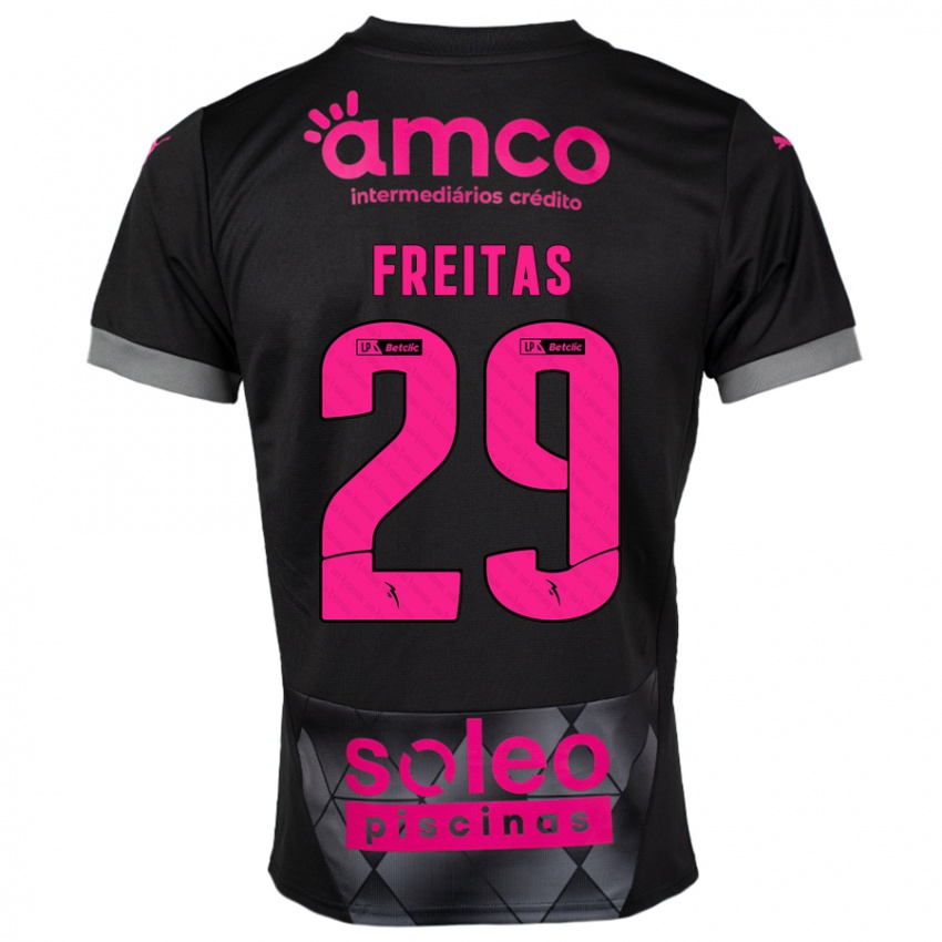 Niño Camiseta Mylena Freitas #29 Negro Rosa 2ª Equipación 2024/25 La Camisa Chile