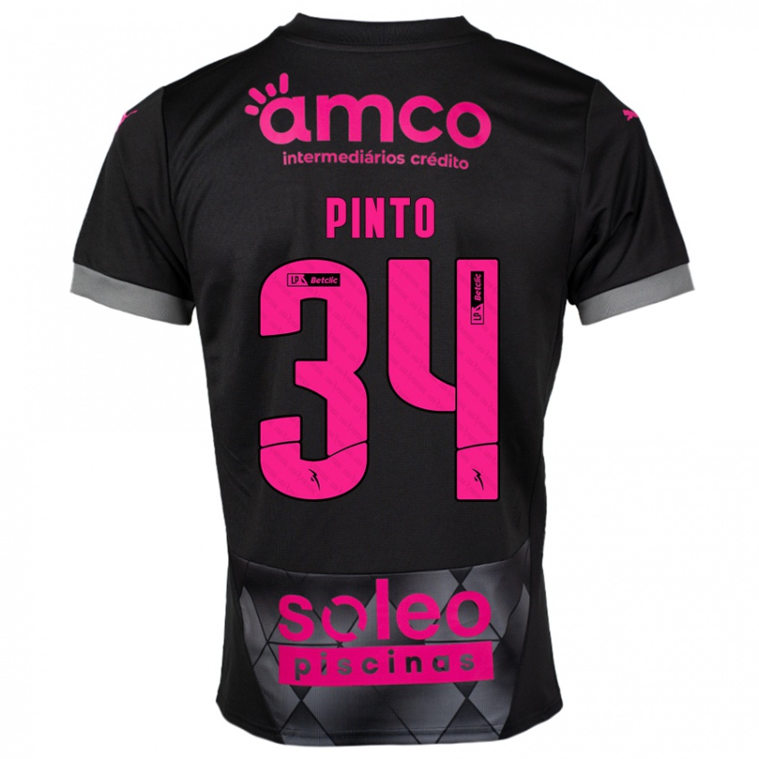 Niño Camiseta Ana Pinto #34 Negro Rosa 2ª Equipación 2024/25 La Camisa Chile