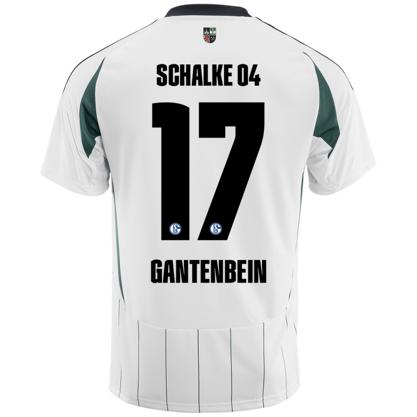 Niño Camiseta Adrian Gantenbein #17 Blanco Verde 2ª Equipación 2024/25 La Camisa Chile