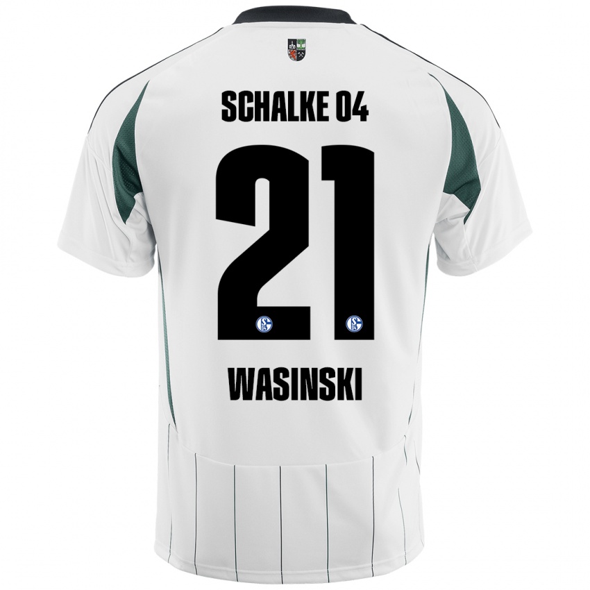 Niño Camiseta Martin Wasinski #21 Blanco Verde 2ª Equipación 2024/25 La Camisa Chile