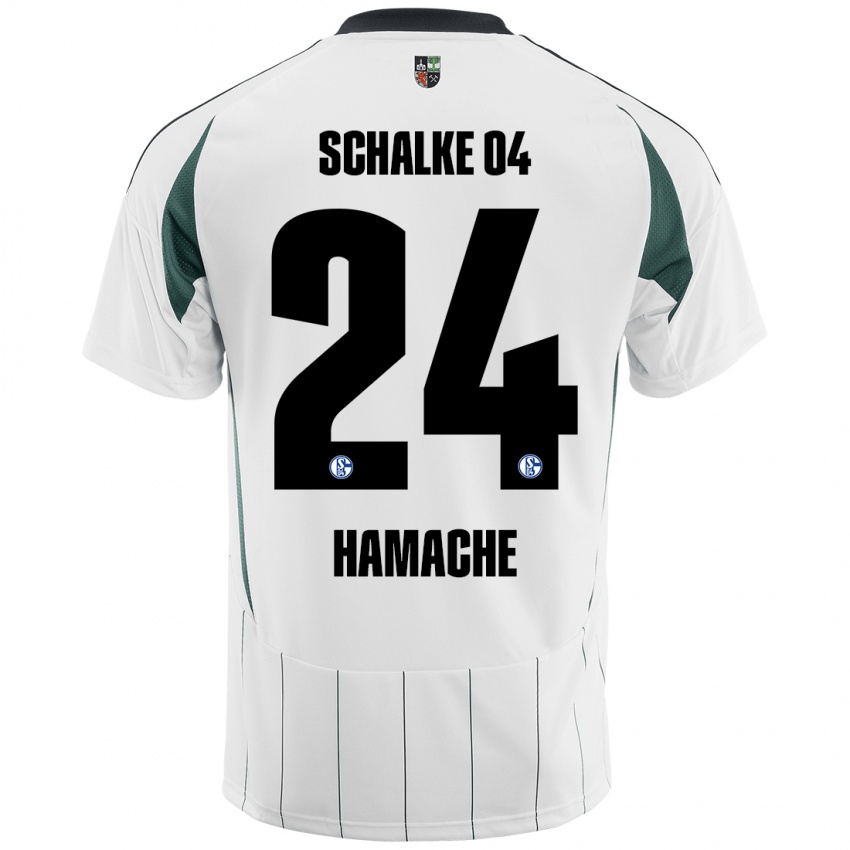 Niño Camiseta Ilyes Hamache #24 Blanco Verde 2ª Equipación 2024/25 La Camisa Chile