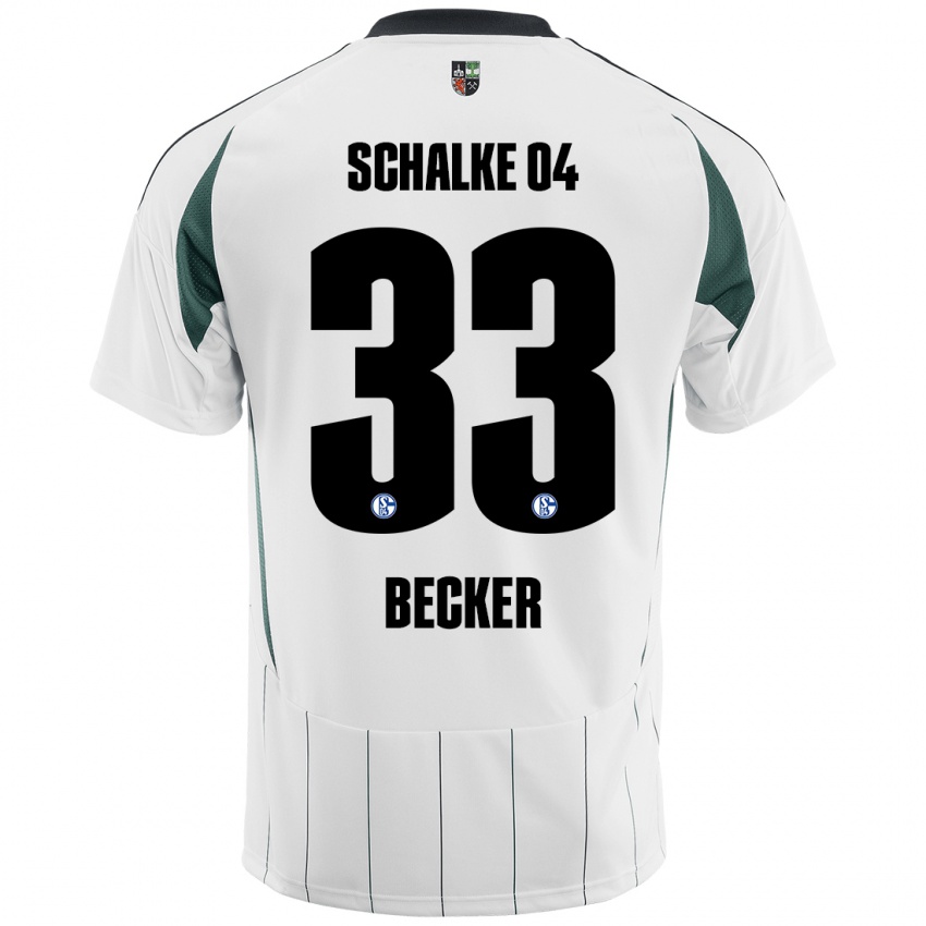 Niño Camiseta Vitalie Becker #33 Blanco Verde 2ª Equipación 2024/25 La Camisa Chile