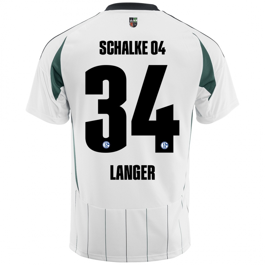 Niño Camiseta Michael Langer #34 Blanco Verde 2ª Equipación 2024/25 La Camisa Chile