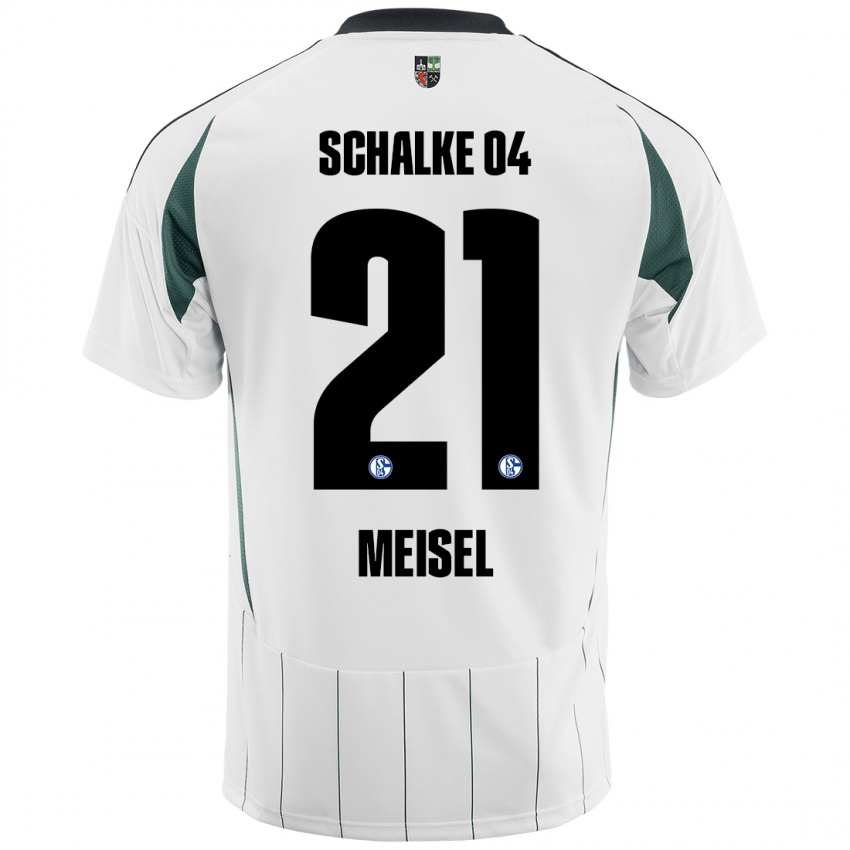 Niño Camiseta Kelsey Meisel #21 Blanco Verde 2ª Equipación 2024/25 La Camisa Chile