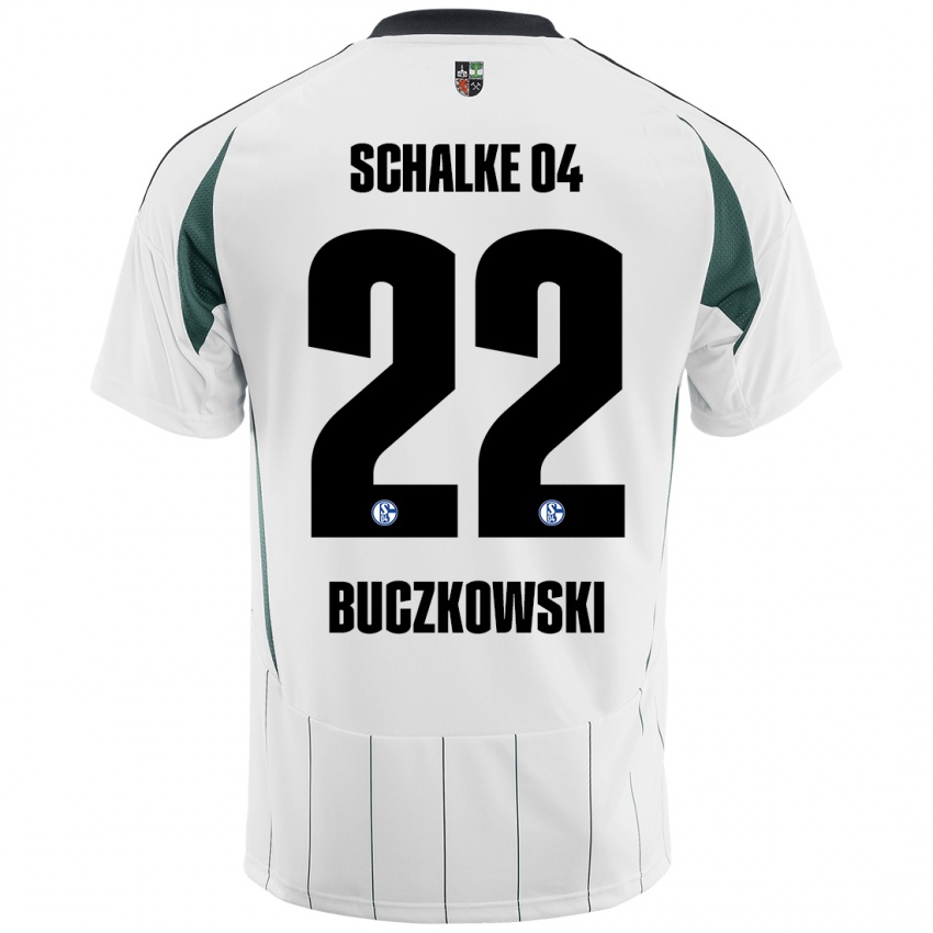 Niño Camiseta Philip Buczkowski #22 Blanco Verde 2ª Equipación 2024/25 La Camisa Chile