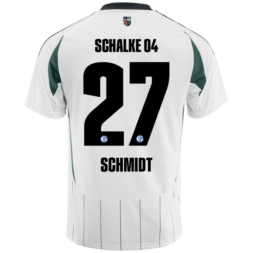 Niño Camiseta Tim Schmidt #27 Blanco Verde 2ª Equipación 2024/25 La Camisa Chile