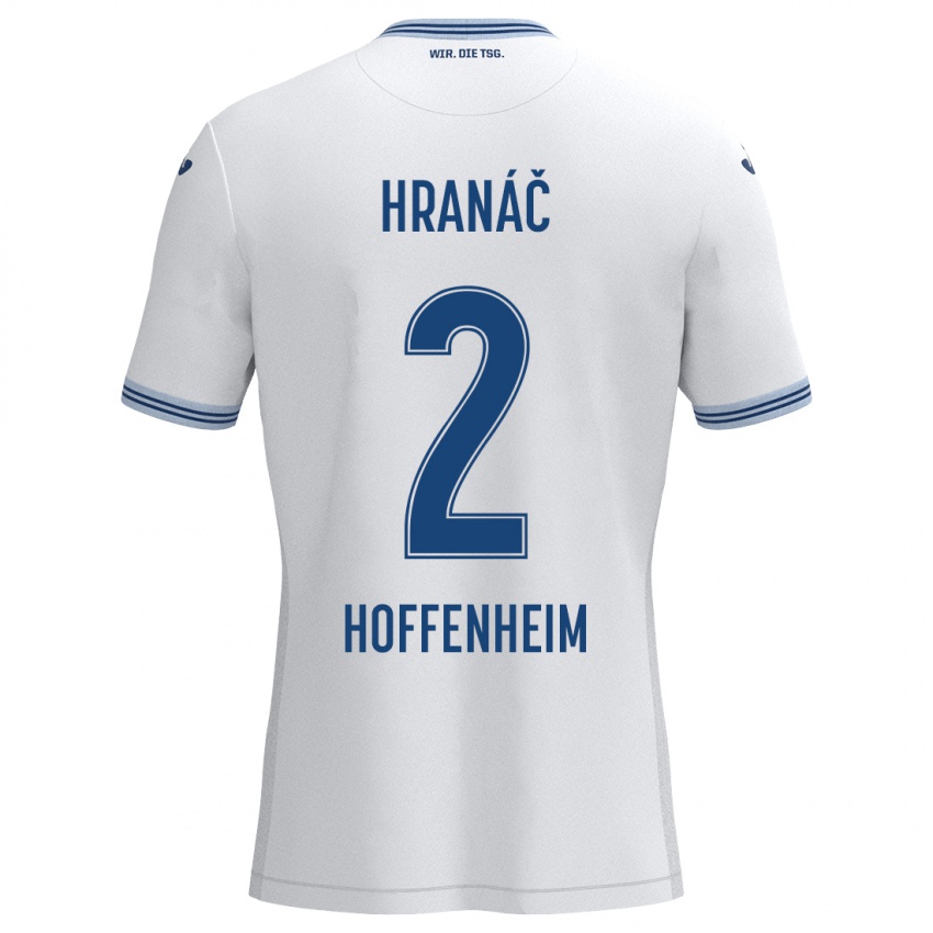 Niño Camiseta Robin Hranac #2 Blanco Azul 2ª Equipación 2024/25 La Camisa Chile