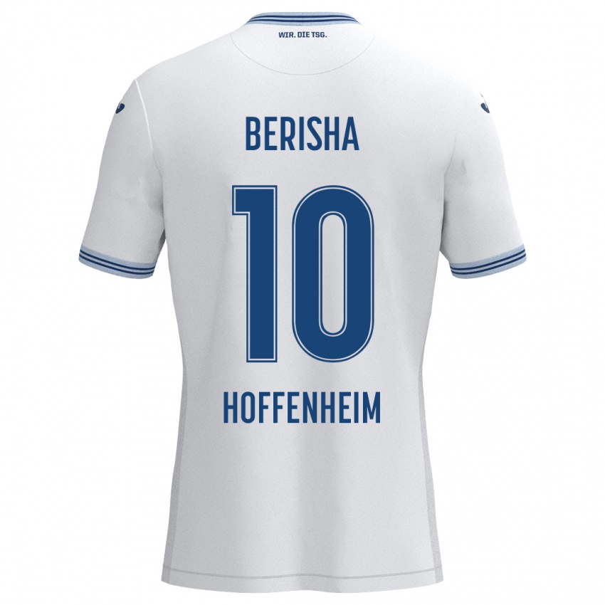 Niño Camiseta Mergim Berisha #10 Blanco Azul 2ª Equipación 2024/25 La Camisa Chile