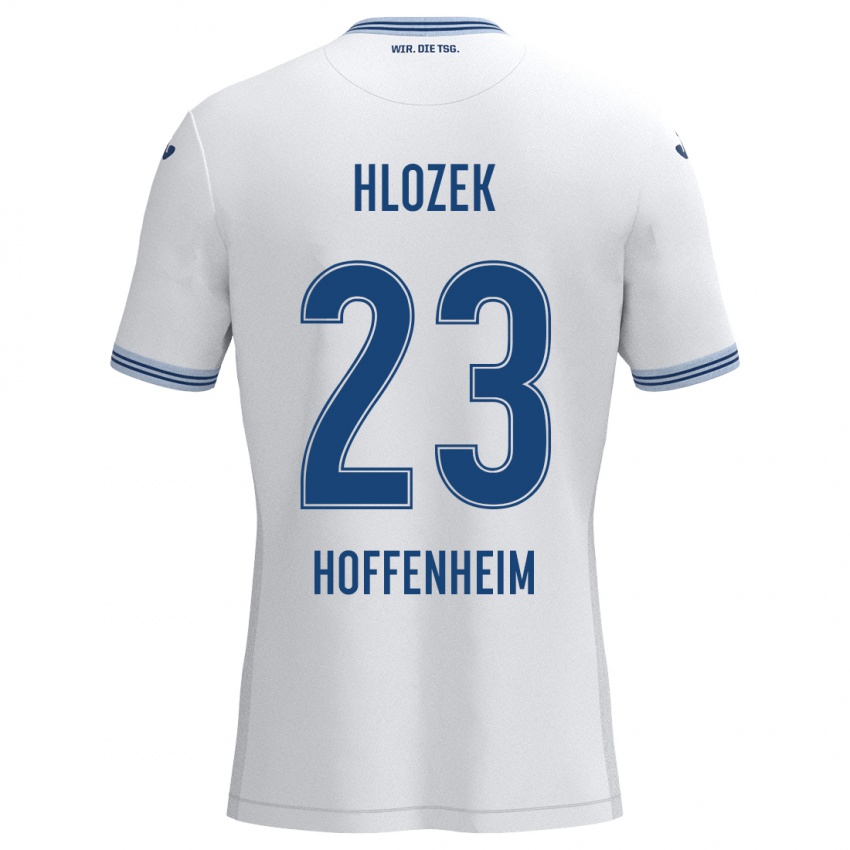 Niño Camiseta Adam Hlozek #23 Blanco Azul 2ª Equipación 2024/25 La Camisa Chile