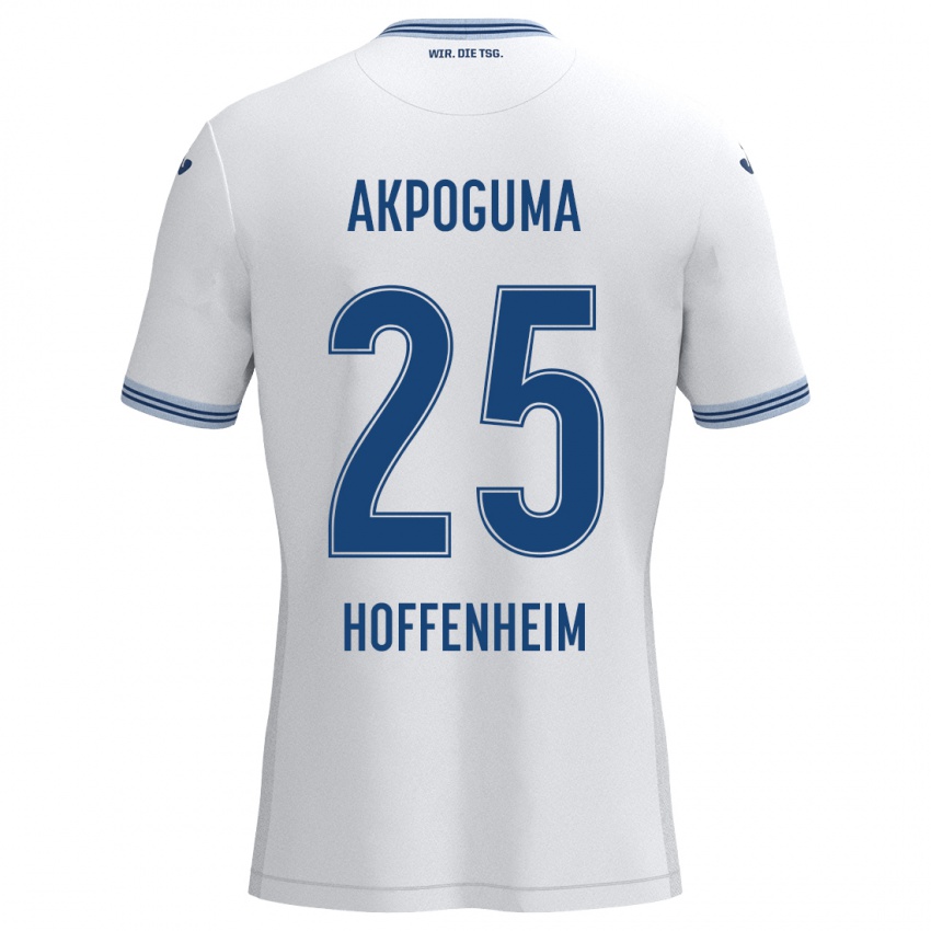 Niño Camiseta Kevin Akpoguma #25 Blanco Azul 2ª Equipación 2024/25 La Camisa Chile