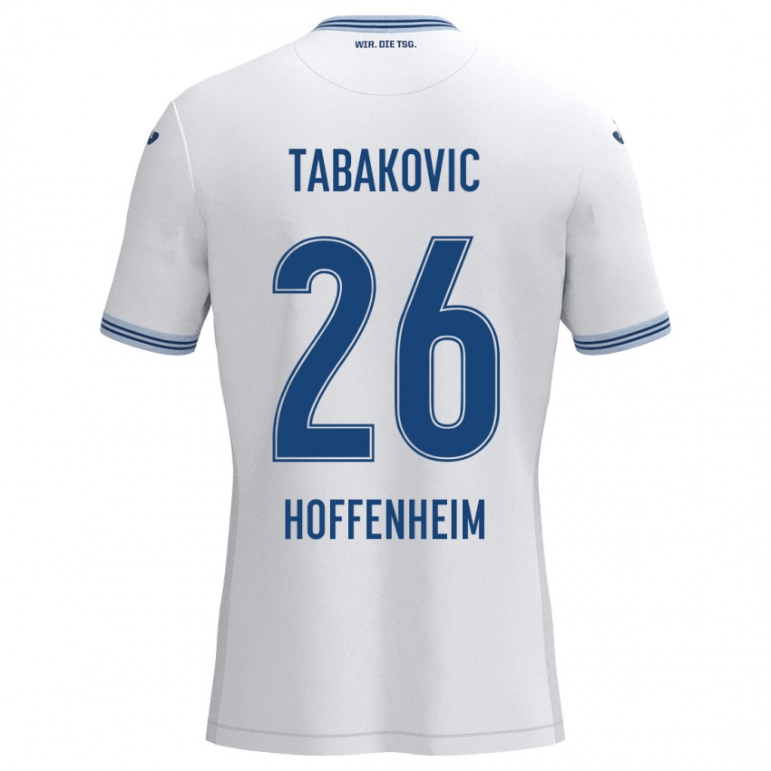 Niño Camiseta Haris Tabakovic #26 Blanco Azul 2ª Equipación 2024/25 La Camisa Chile