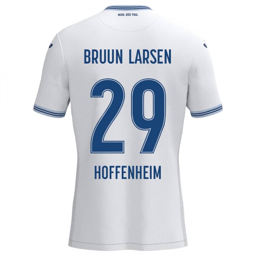 Niño Camiseta Jacob Bruun Larsen #29 Blanco Azul 2ª Equipación 2024/25 La Camisa Chile