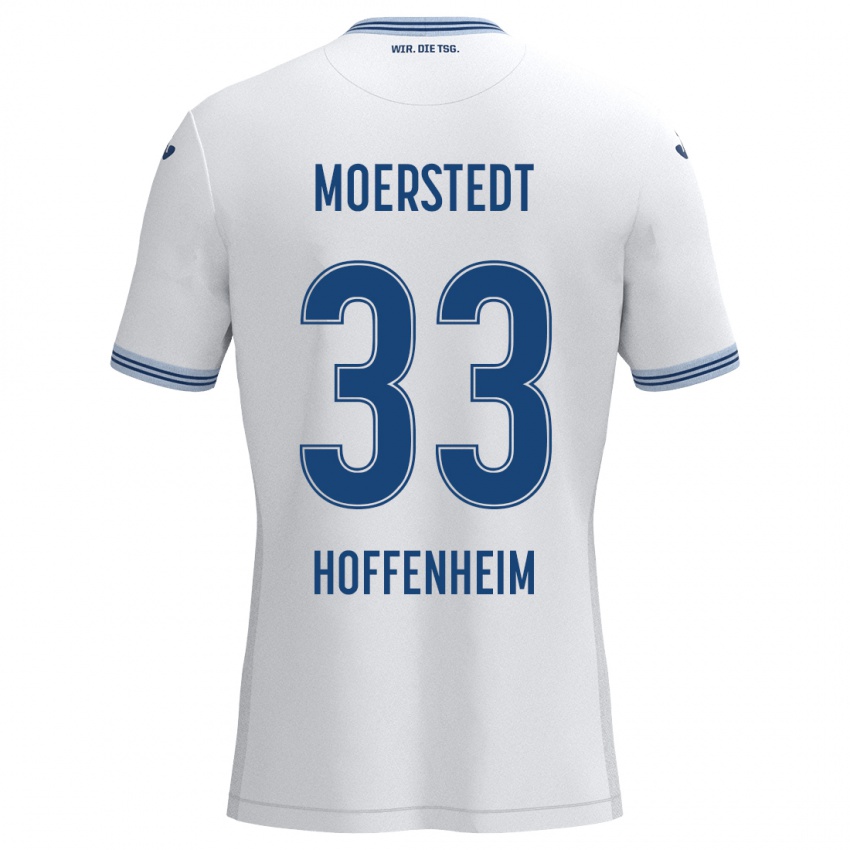 Niño Camiseta Max Moerstedt #33 Blanco Azul 2ª Equipación 2024/25 La Camisa Chile