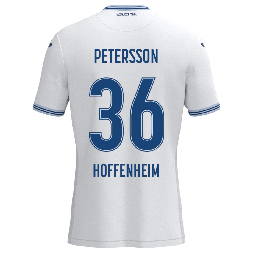 Niño Camiseta Lúkas Petersson #36 Blanco Azul 2ª Equipación 2024/25 La Camisa Chile