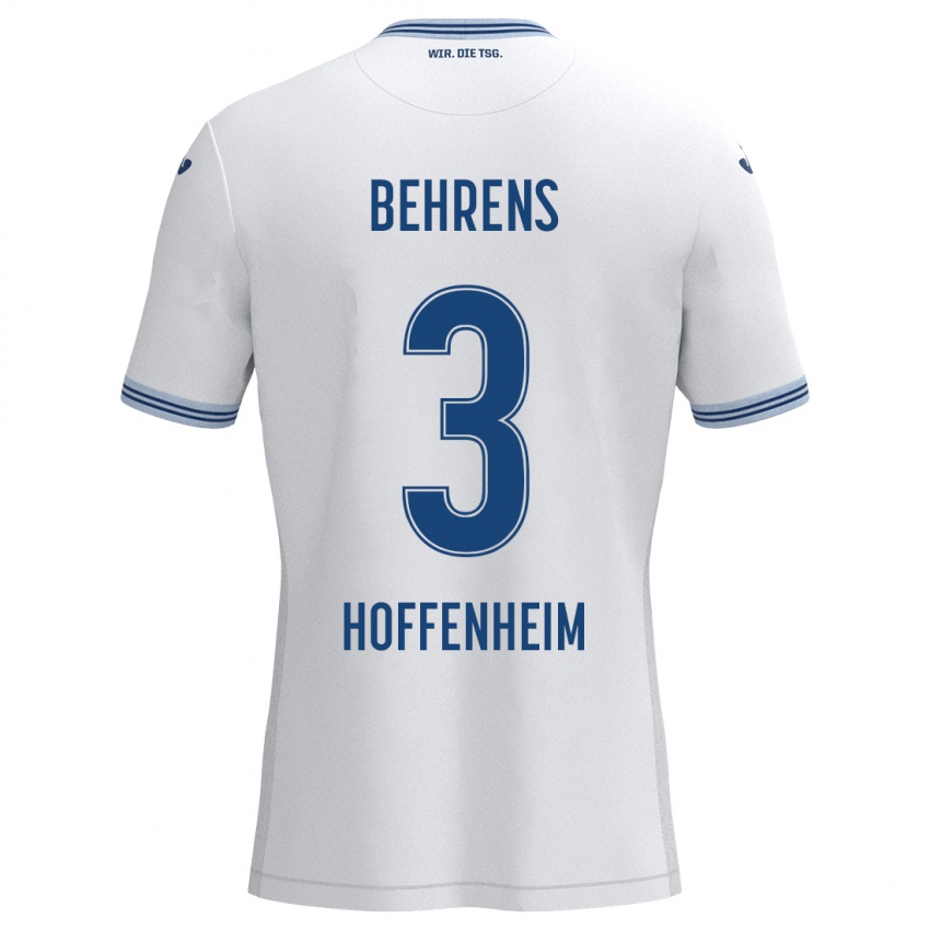 Niño Camiseta Hennes Behrens #3 Blanco Azul 2ª Equipación 2024/25 La Camisa Chile