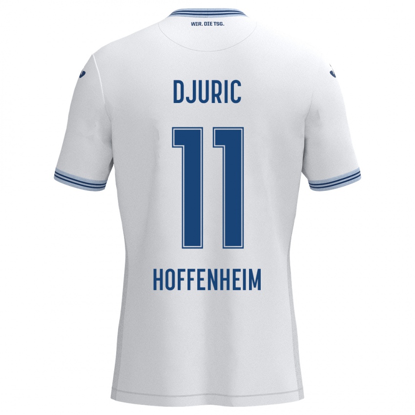 Niño Camiseta Luka Djuric #11 Blanco Azul 2ª Equipación 2024/25 La Camisa Chile