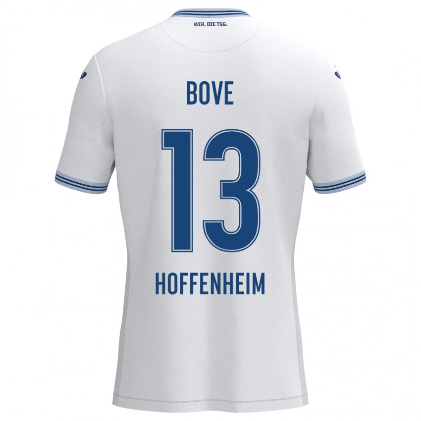 Niño Camiseta Nevio Bove #13 Blanco Azul 2ª Equipación 2024/25 La Camisa Chile