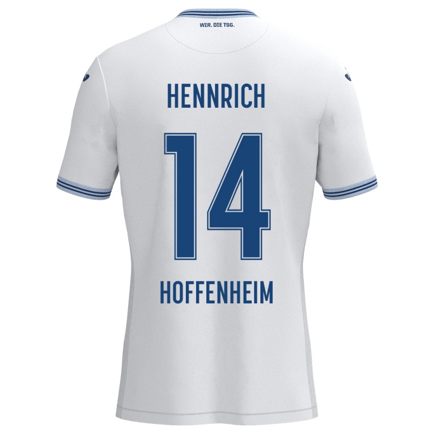 Niño Camiseta Paul Hennrich #14 Blanco Azul 2ª Equipación 2024/25 La Camisa Chile