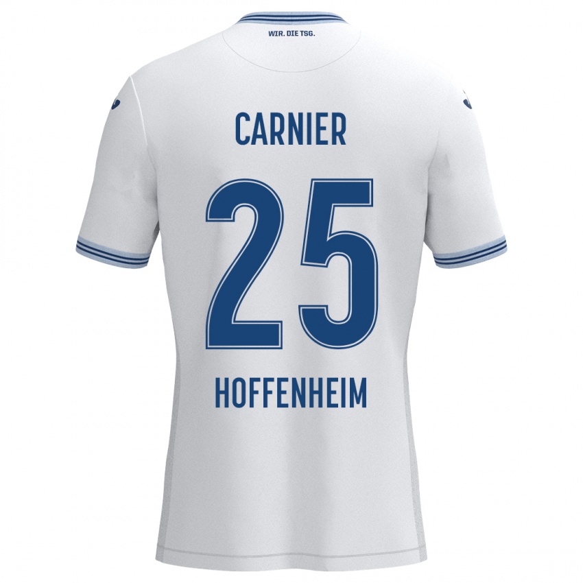 Niño Camiseta Alekseï Carnier #25 Blanco Azul 2ª Equipación 2024/25 La Camisa Chile