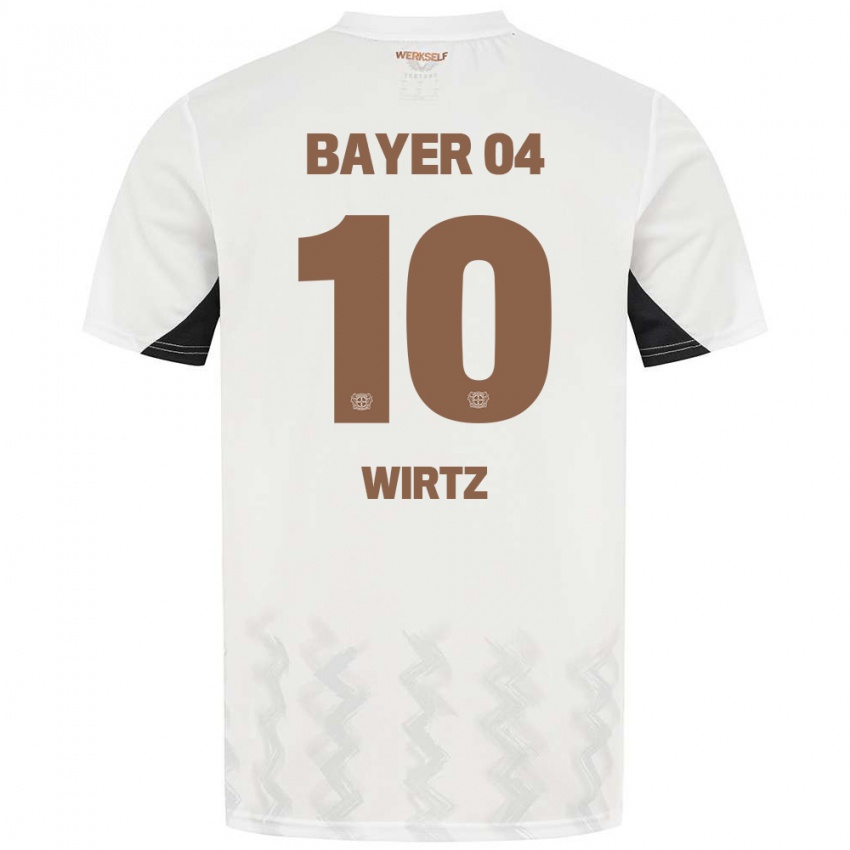 Niño Camiseta Florian Wirtz #10 Blanco Negro 2ª Equipación 2024/25 La Camisa Chile