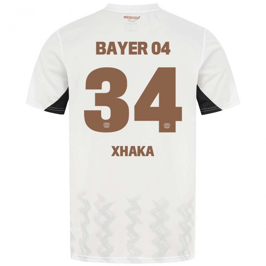 Niño Camiseta Granit Xhaka #34 Blanco Negro 2ª Equipación 2024/25 La Camisa Chile