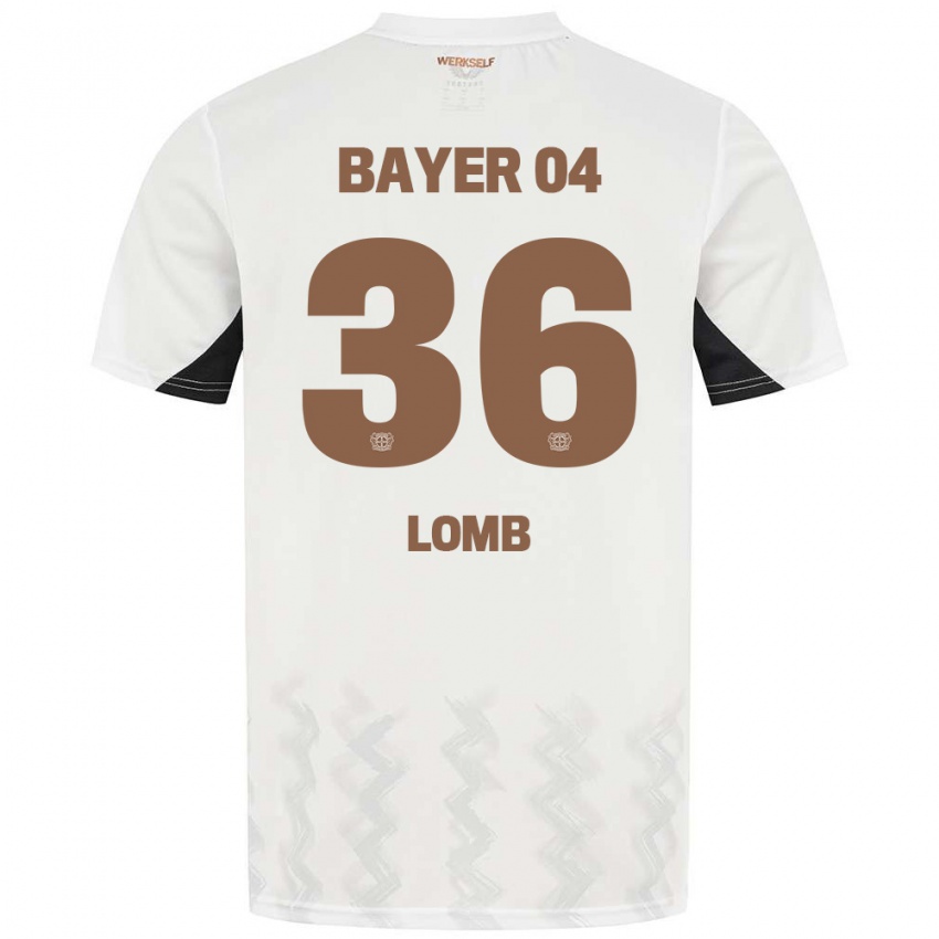 Niño Camiseta Niklas Lomb #36 Blanco Negro 2ª Equipación 2024/25 La Camisa Chile