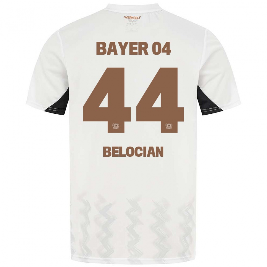 Niño Camiseta Jeanuël Belocian #44 Blanco Negro 2ª Equipación 2024/25 La Camisa Chile