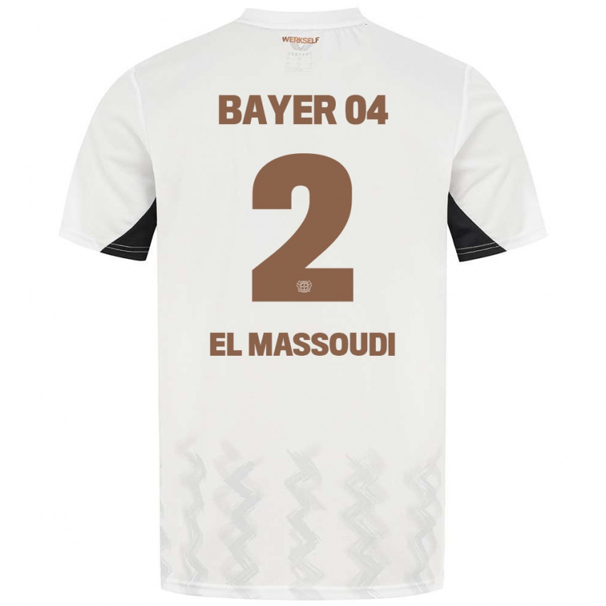 Niño Camiseta Nassim El Massoudi #2 Blanco Negro 2ª Equipación 2024/25 La Camisa Chile