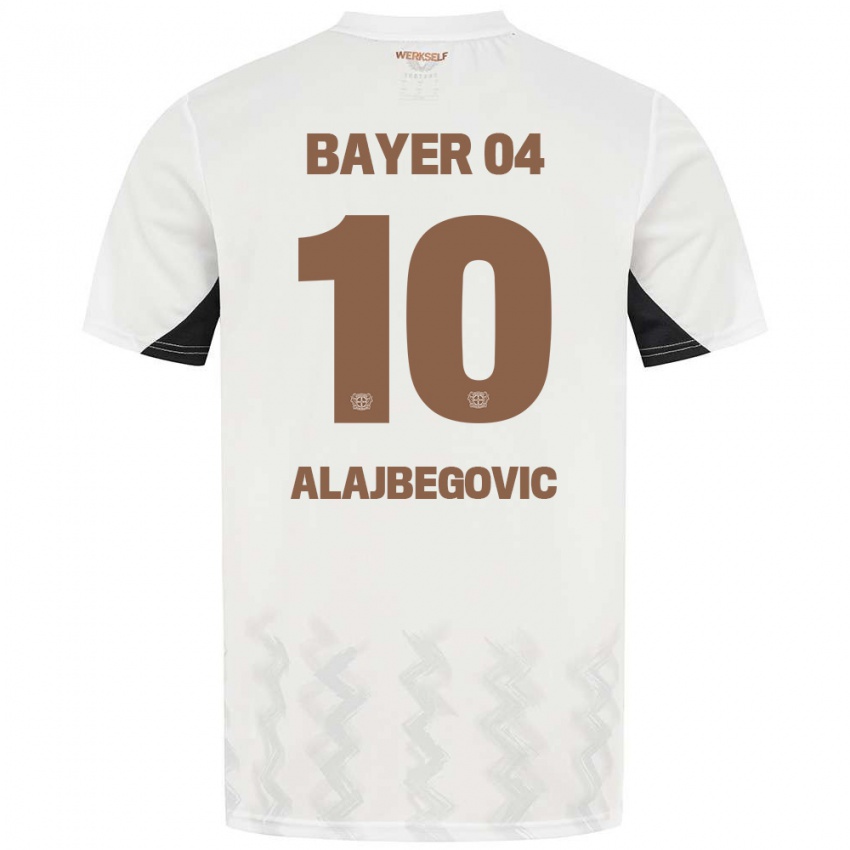 Niño Camiseta Kerim Alajbegovic #10 Blanco Negro 2ª Equipación 2024/25 La Camisa Chile