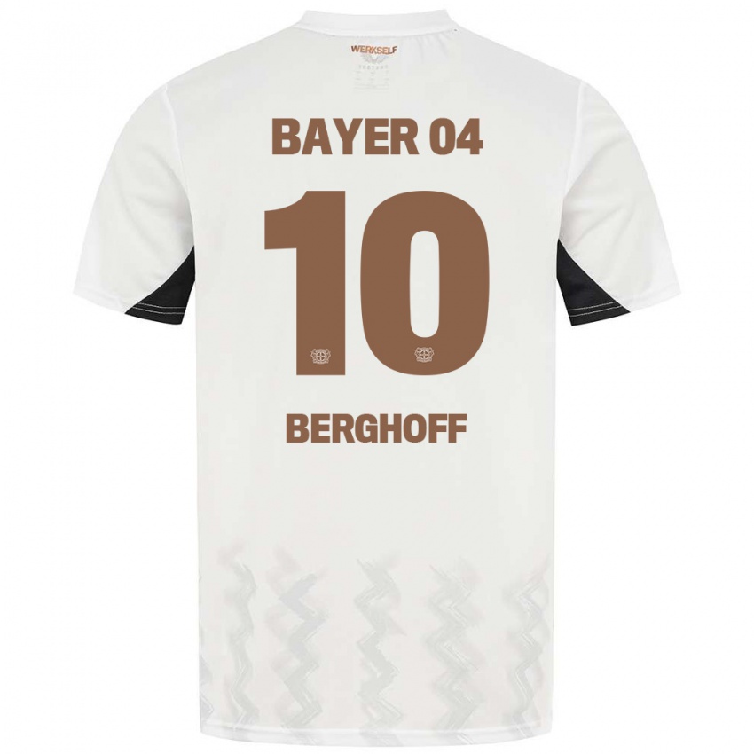 Niño Camiseta Jonah Berghoff #10 Blanco Negro 2ª Equipación 2024/25 La Camisa Chile