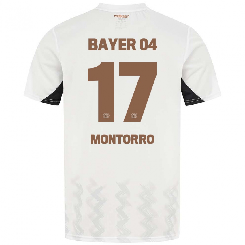 Niño Camiseta Josuè Montorro #17 Blanco Negro 2ª Equipación 2024/25 La Camisa Chile